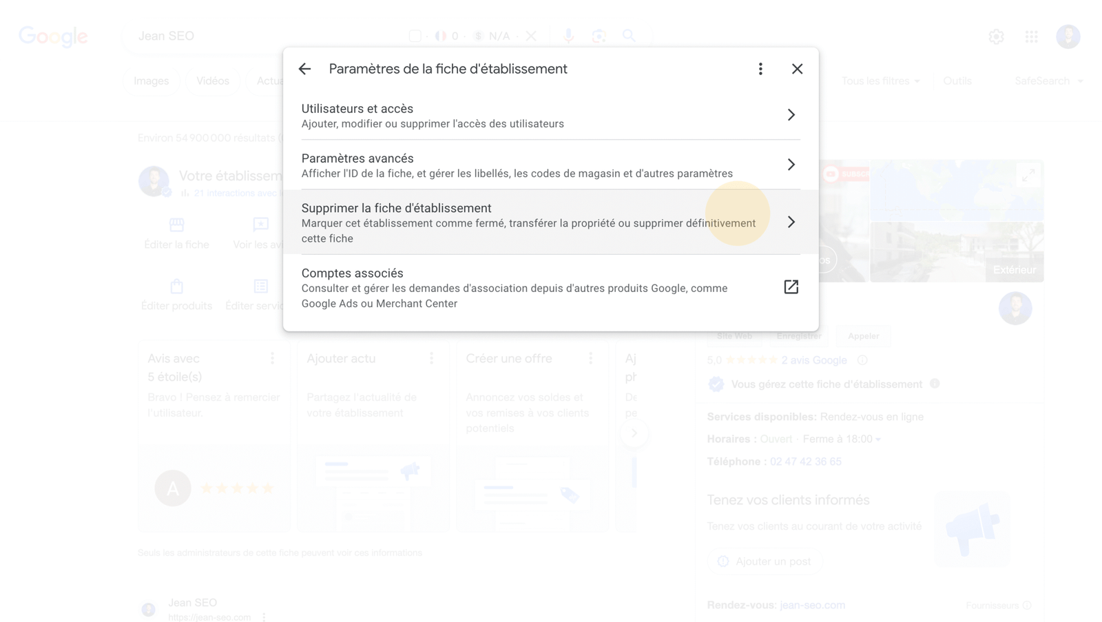 Comment supprimer une fiche d’établissement google ?