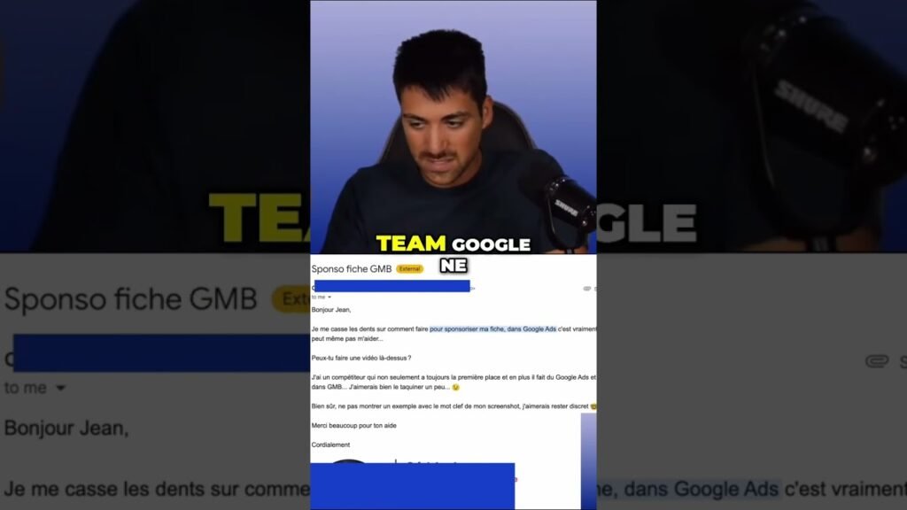 Réponse à un email concernant Google Ads pour sa fiche Google